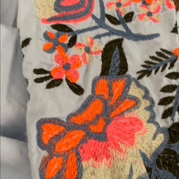 SZ M Free People Boho Mini Dress Embroidered - Picture 6 of 6